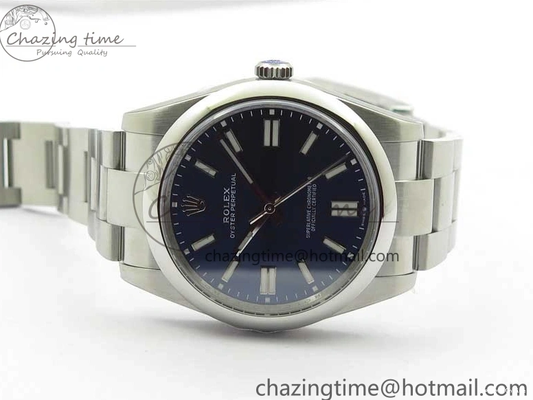 0103 FashionForward Oyster Perpetual 41mm 124300 ROF 1:1 Best Edition 904L Steel Dark Blue Dial on SS Bracelet A 2666